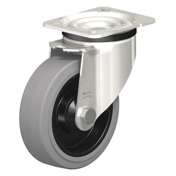 Swivel Plate Caster, Solid Rbr, 5