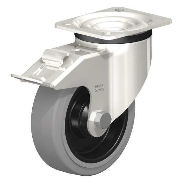 Swivel Plate Caster, Solid Rubbr, 5