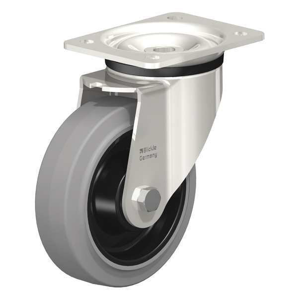 Swvl Plate Caster, Solid Rubr, 6