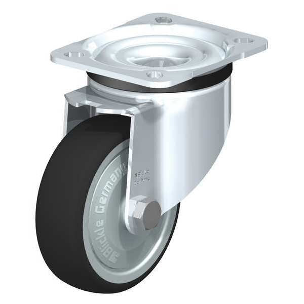 Swivel Plate Caster, PU, 3-1/8