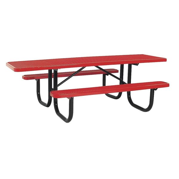 Park Rectangular Table, Portable, 8ft, Red