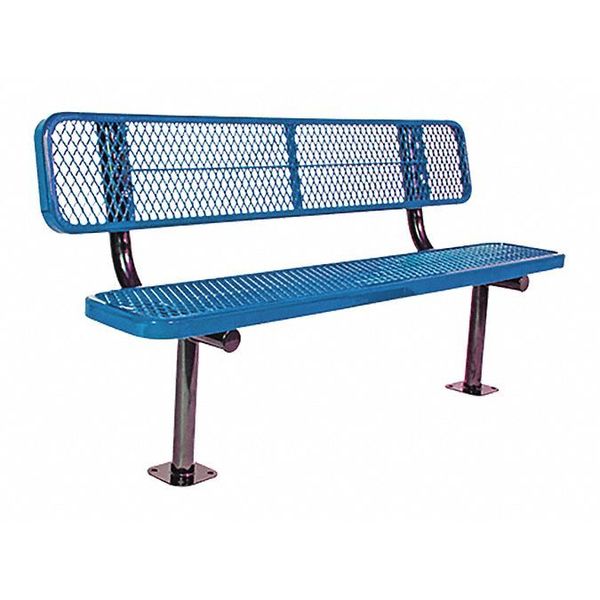 Surface Mount Park Bench W/ Back, Black