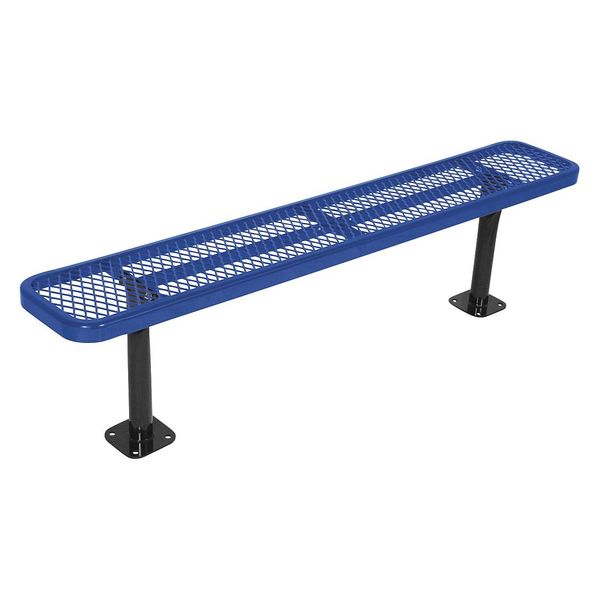 Surface Mount Park Bench, No Back, Black