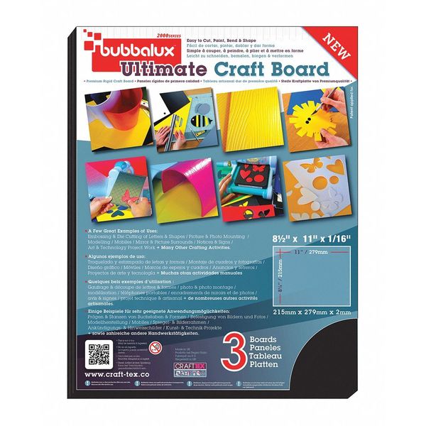 Bubbalux Craft Board Letter S, Black, PK6