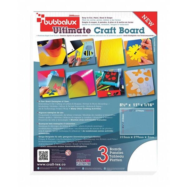 Bubbalux Craft Board Letter S, White, PK6