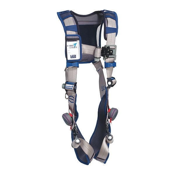 Full Body Harness, Vest Style, S, Repel(TM) Polyester, Blue/Gray