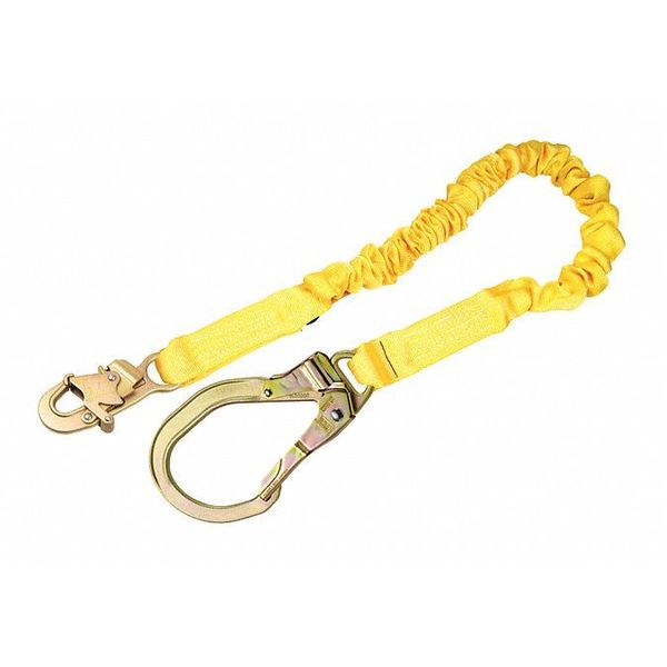 Shock Absorbing Lanyard, 6 ft., 310 lb. Weight Capacity, Yellow