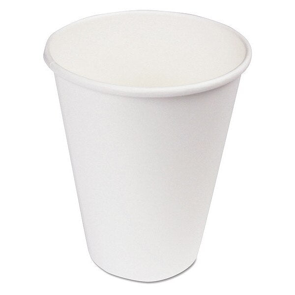 Disp Hot Cup, 12 oz, WH, Patternless, PK1000
