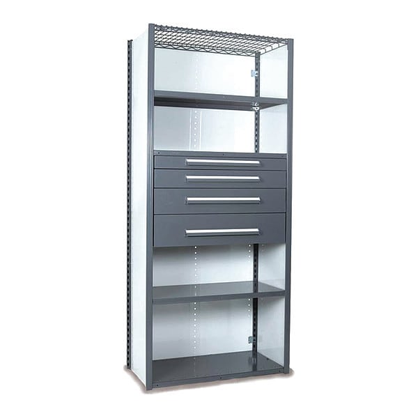 V-Grip Shelving W/ 4Drwrs/5Shlvs 7x1.5x4, Strtr, 3