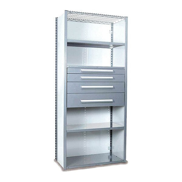 V-Grip Shelving W/ 4Drwrs/5Shlvs 7x1.5x4, Strtr, 3