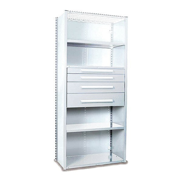 V-Grip Shelving W/ 4Drwrs/5Shlvs 7x2x3, Strtr, 3
