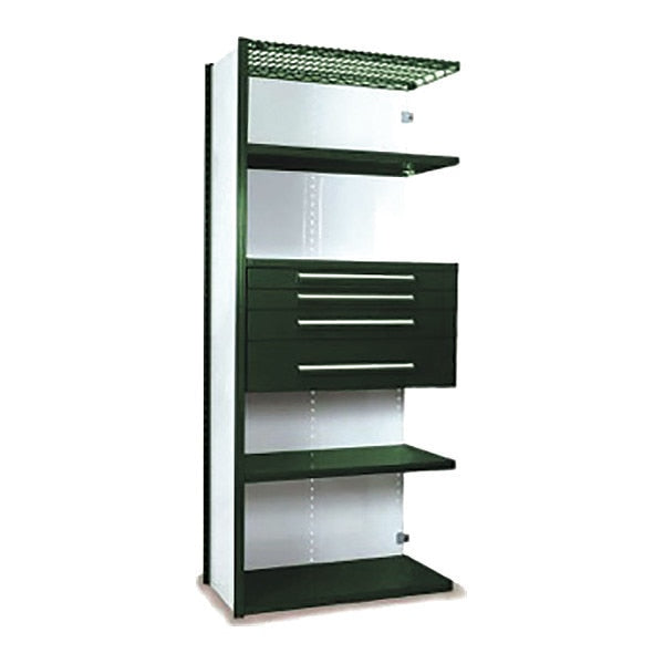 V-Grip Shelving W/ 4Drwrs/5Shlvs 7X1.5X3 Addon, (2)3