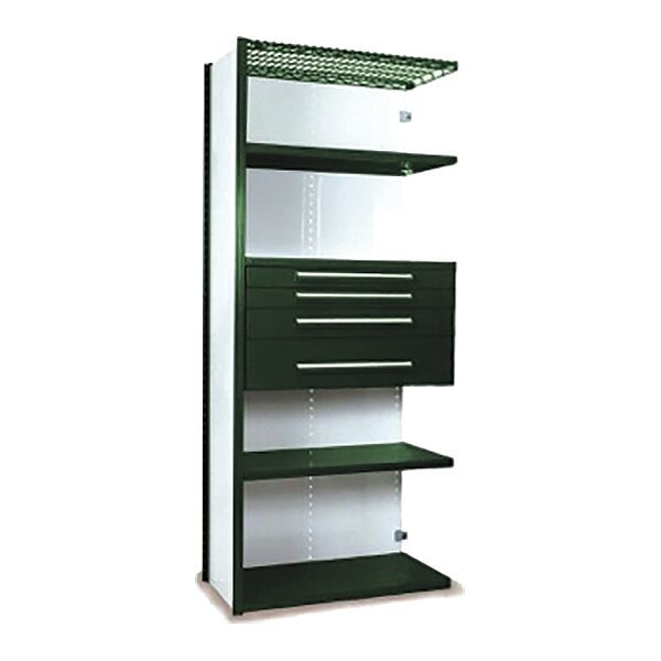 V-Grip Shelving W/ Drawers, GN, Shelf Capacity: Drawer: 400 lb.