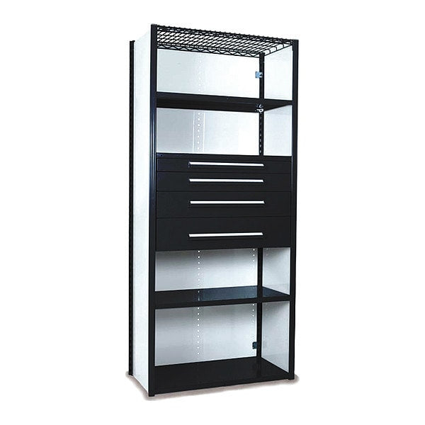 V-Grip Shelving W/ 4Drwrs/5Shlvs 7x2x3, Strtr, 3