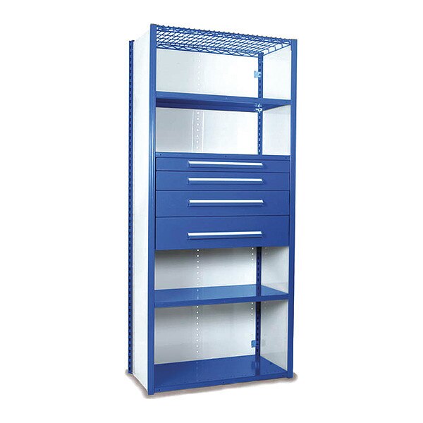 V-Grip Shelving W/ 4Drwrs/5Shlvs 7x2x3, Strtr, 3
