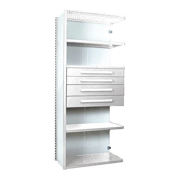V-Grip Shelving W/ 4Drwrs/5Shlvs 7x2x3, AddOn, 3