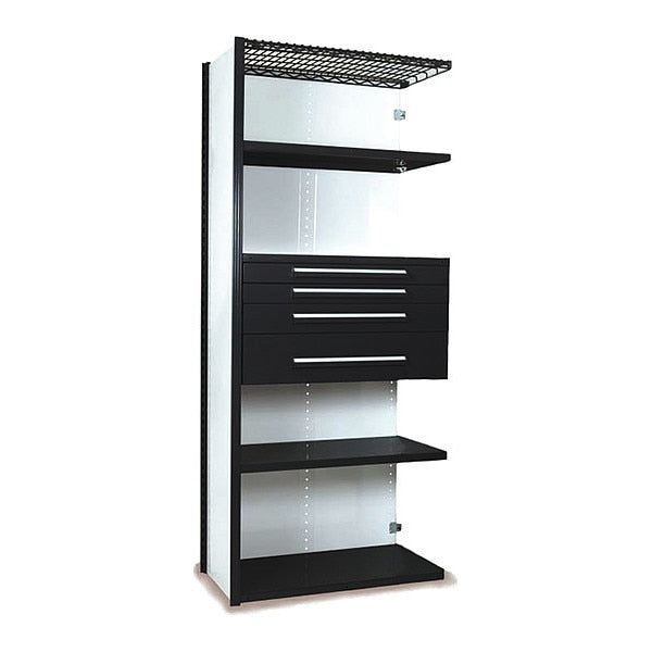 V-Grip Shelving W/ 4Drwrs/5Shlvs 7X1.5X3 Addon, (2)3
