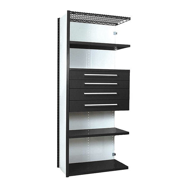 V-Grip Shelving W/ 4Drwrs/5Shlvs 7x1.5x4, Addon, 3