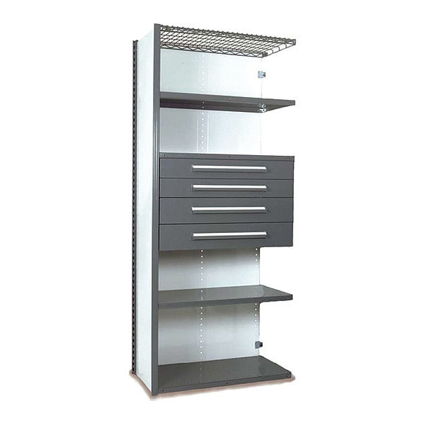 V-Grip Shelving W/ 4Drwrs/5Shlvs 7x1.5x4, Addon, 3