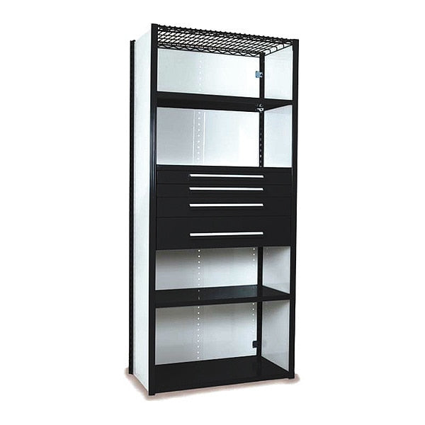 V-Grip Shelving W/ 4Drwrs/5Shlvs 7x2x3, Strtr, (2)3