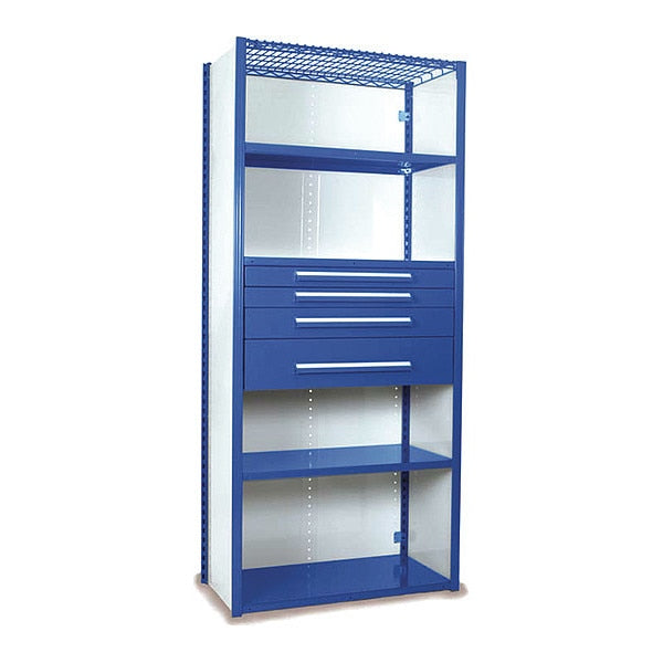 V-Grip Shelving W/ 4Drwrs/5Shlvs 7x2x4, Strtr, (2)3