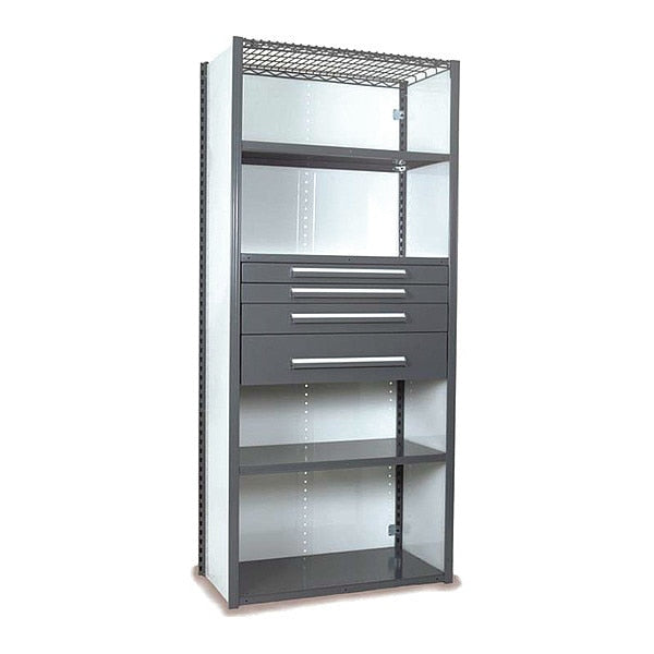 V-Grip Shelving W/ 4Drwrs/5Shlvs 7x1.5x4, Strtr, (2)3