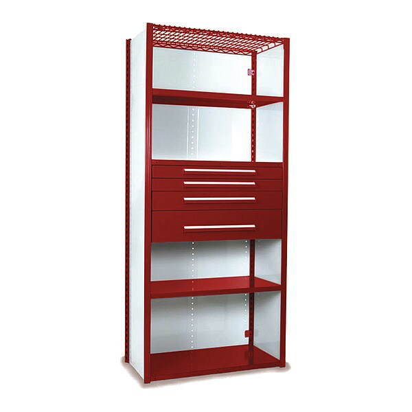 V-Grip Shelving W/ 4Drwrs/5Shlvs 7x1.5x4, Strtr, (2)3