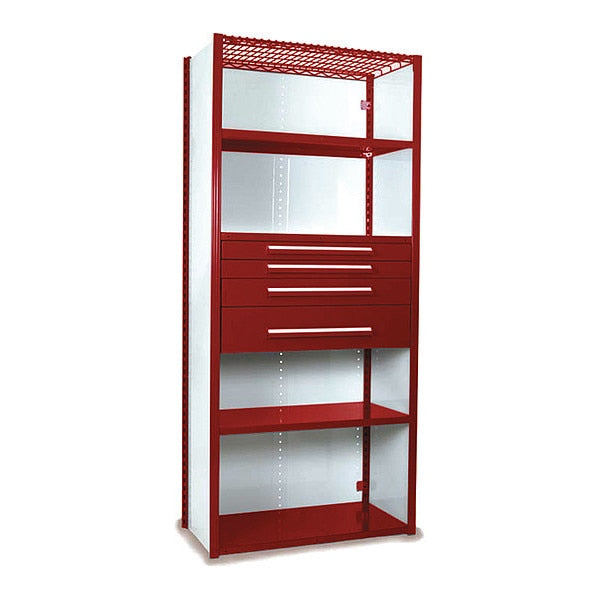 V-Grip Shelving W/ 4Drwrs/5Shlvs 7x2x4, Strtr, (2)3