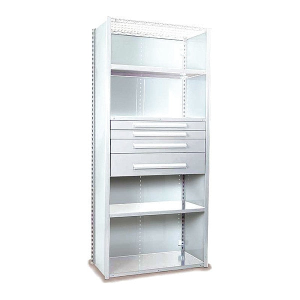 V-Grip Shelving W/ 4Drwrs/5Shlvs 7x2x3, Strtr, (2)3