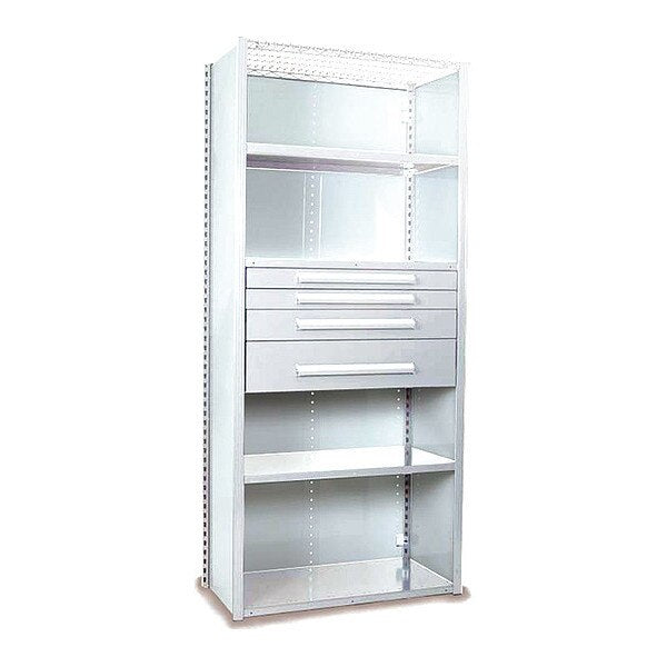 V-Grip Shelving W/ 4Drwrs/5Shlvs 7x2x3, Strtr, 3