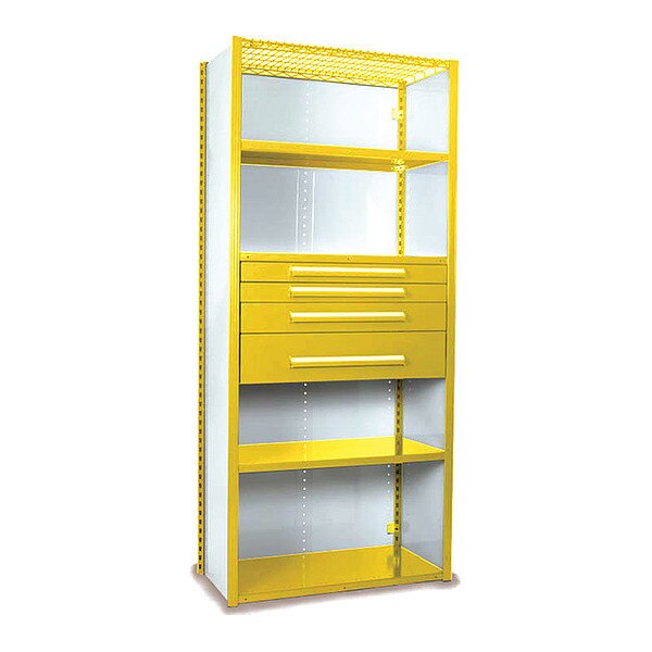 V-Grip Shelving W/ 4Drwrs/5Shlvs 7x1.5x4, Strtr, (2)3