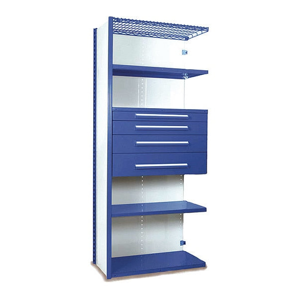 V-Grip Shelving W/ Drawers, BL