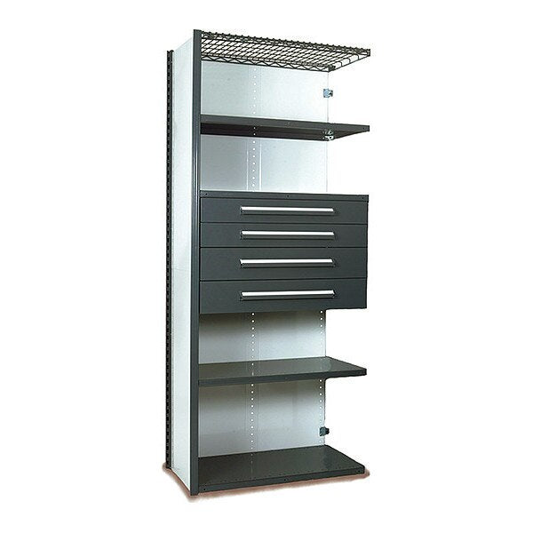 V-Grip Shelving W/ Drawers, GY
