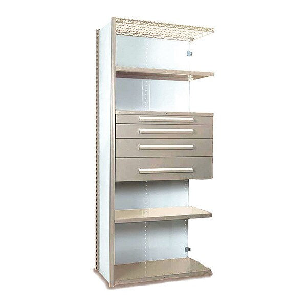 V-Grip Shelving W/ AddOn Drawers, 7x1.5x4, PY