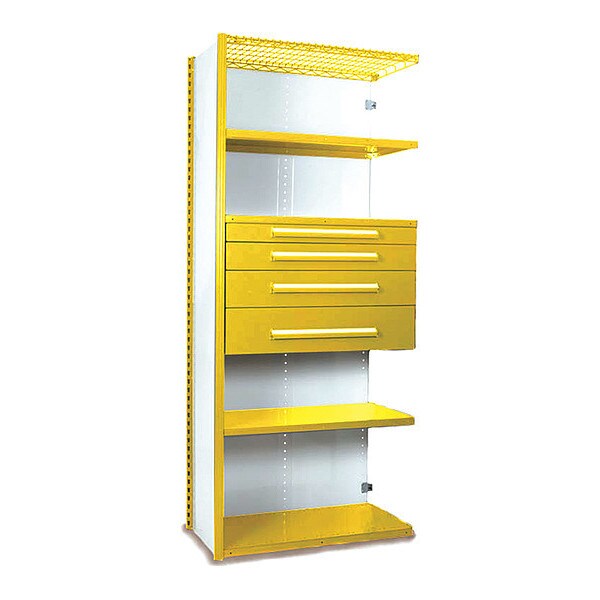 V-Grip Shelving W/ 4Drwrs/5Shlvs 7x2x4, Strtr, (2)3