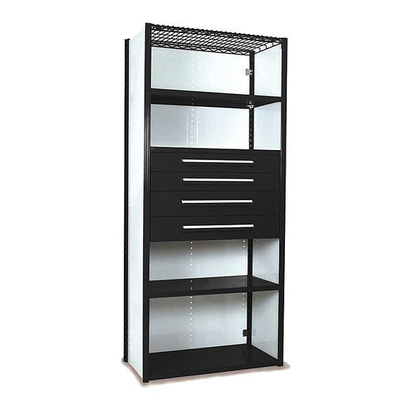 V-Grip Shelving W/ 4Drwrs/5Shlvs 7x2x3, Strtr, (2)4.5