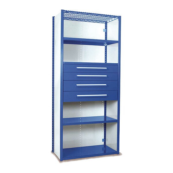 V-Grip Shelving W/ 4Drwrs/5Shlvs 7x2x4, Strtr, 2-4.5