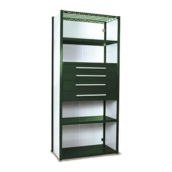 V-Grip Shelving W/ 4Drwrs/5Shlvs 7x2x3, Strtr, (2)4.5