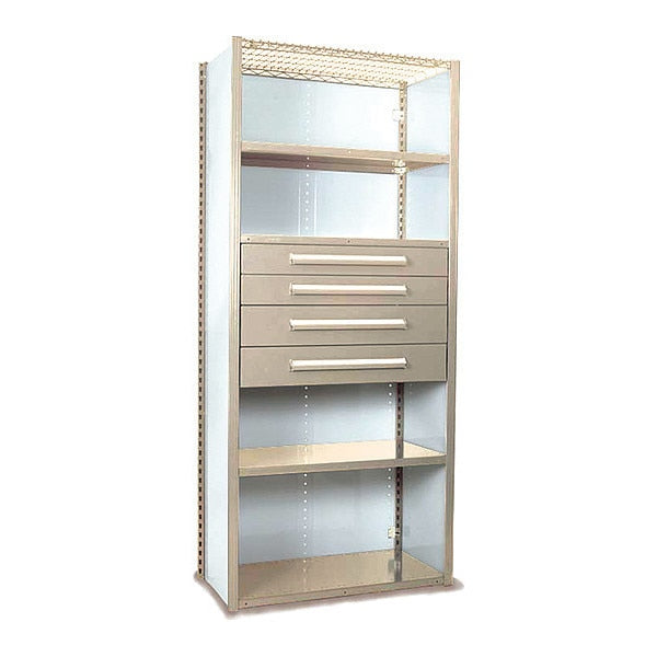 V-Grip Shelving W/ 4Drwrs/5Shlvs, 7x2x4, Strtr, 2-4.5