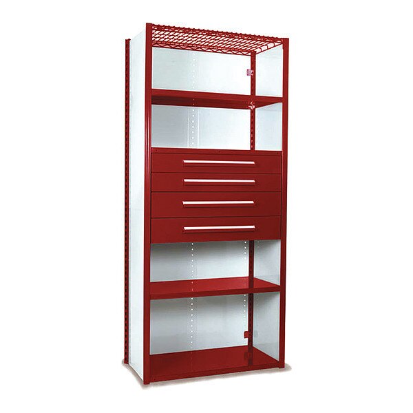 V-Grip Shelving W/ 4Drwrs/5Shlvs 7x2x3, Strtr, (2)4.5