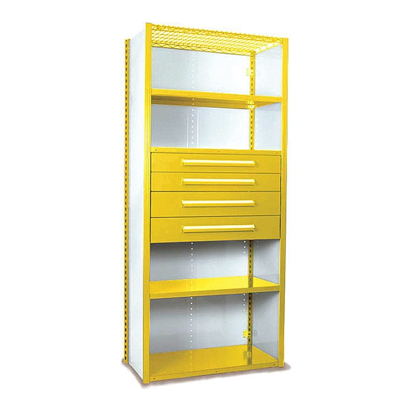 V-Grip Shelving W/ 4Drwrs/5Shlvs 7x2x3, Strtr, (2)4.5