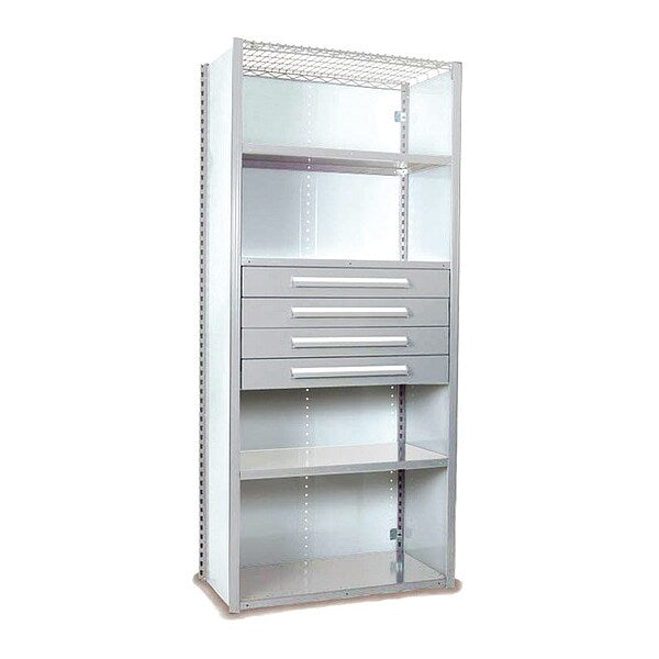 V-Grip Shelving W/ Drawers, LG, Height: 84