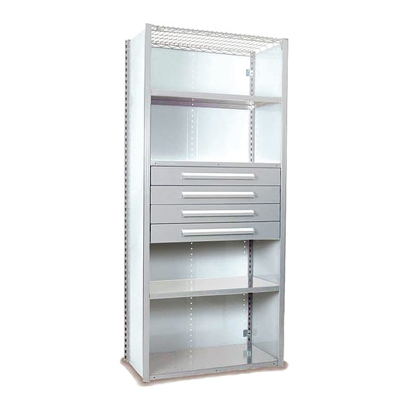 V-Grip Shelving W/ Drawers, 7x2x3, LG, Number of Shelves: 5