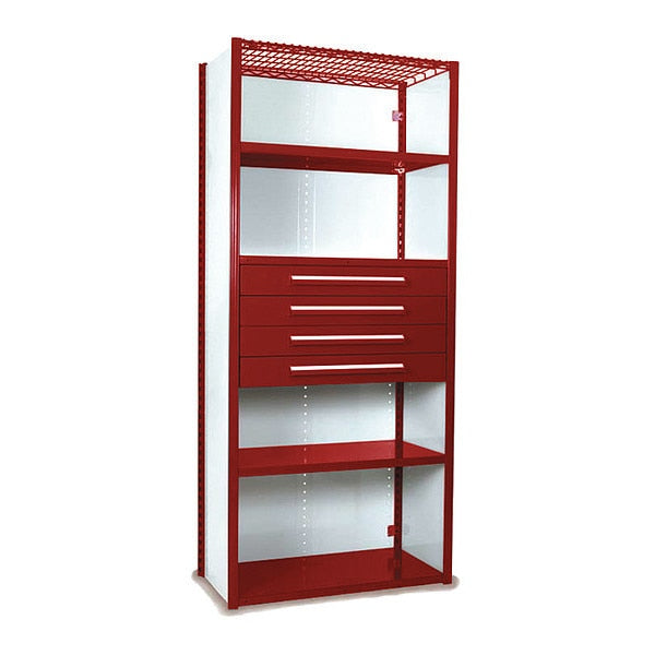 V-Grip Shelving W/ Drawers, 7x1.5x4 Closed Starter, RD