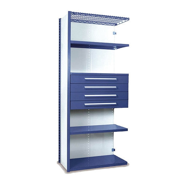 V-Grip Shelving W/ Drawers, BL, Color: Textured Regal Blue