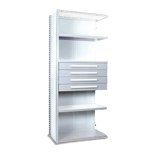 V-Grip Shelving W/ Drawers, 7x1.5x4 Closed Addon, WH