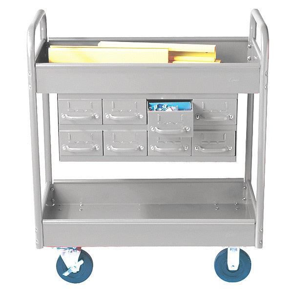 Stock Cart, 2 Shelves, 8 Drawers 500lb, 8, LG
