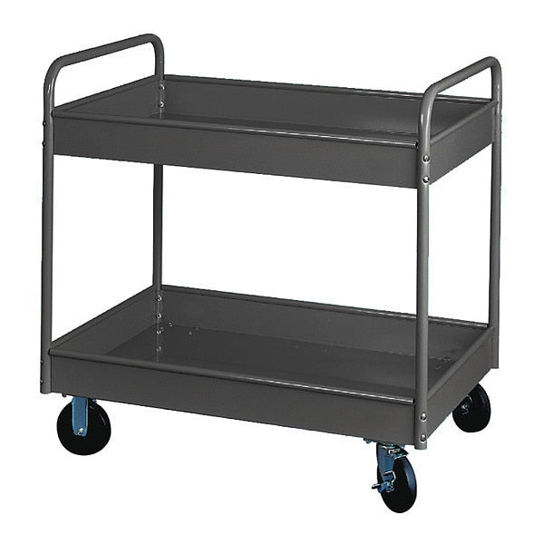Stock Cart, 2 Shlv 800Lb Cap, 36x24x36, GY