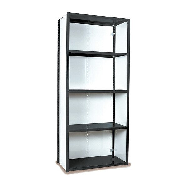 V Grip Shelving, Strtr, 7Hx18Dx3W W/ 5-Shlvs, BK, Number of Shelves: 5