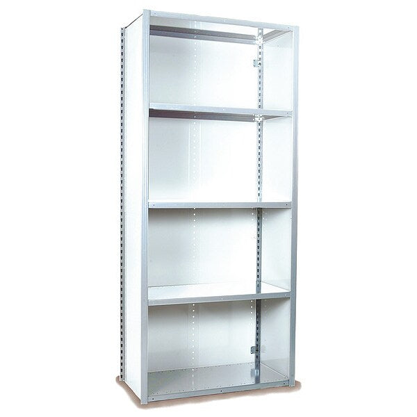 V Grip Shelving, Strtr, 7Hx18Dx3W W/ 5-Shlvs, WH, Height: 84